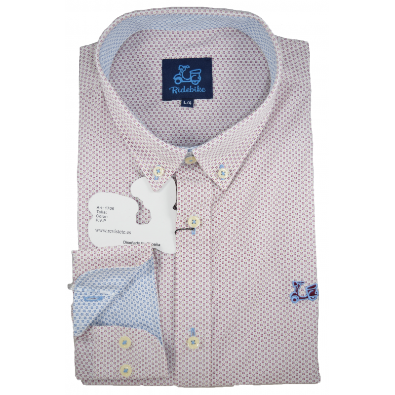 Camisa niño con estampado burdeos 1 Camisa niño con estampado burdeos