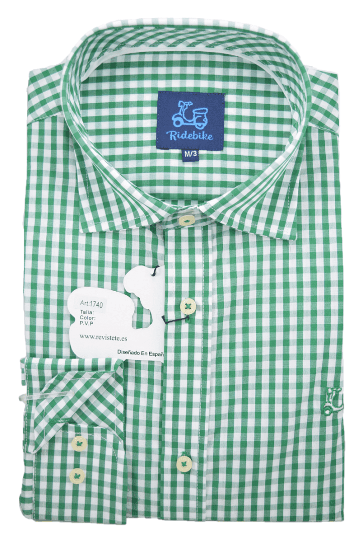 Camisa de cuadros cuello italiano 1 Camisa de cuadros cuello italiano
