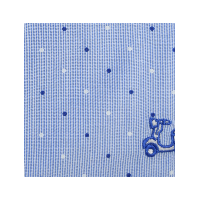 Camisa de milrayas con estampado cuello italiano 2 Camisa de milrayas con estampado cuello italiano - Imagen 2