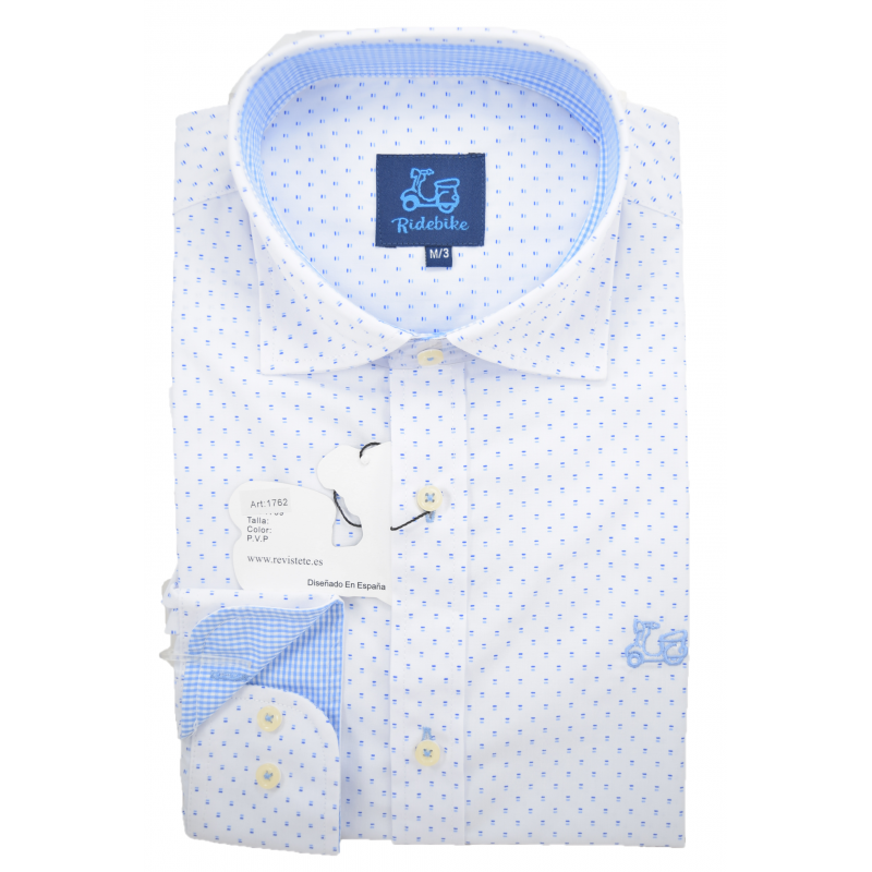Camisa estampada cuello italiano 1 Camisa estampada cuello italiano