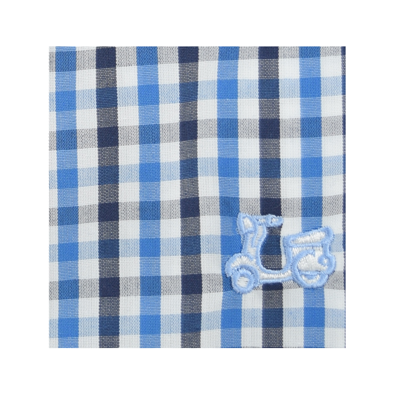 Camisa niño de cuadros azul 2 Camisa niño de cuadros azul - Imagen 2