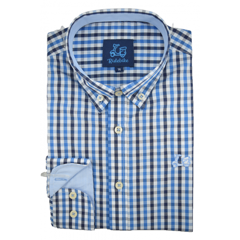 Camisa niño de cuadros azul 1 Camisa niño de cuadros azul