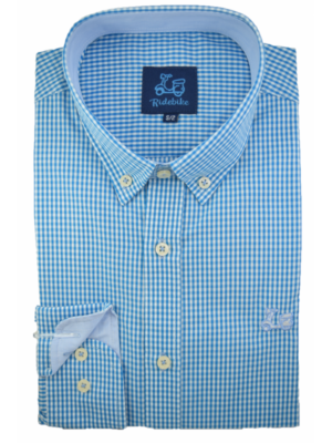 Camisa niño de cuadros Vichy celeste