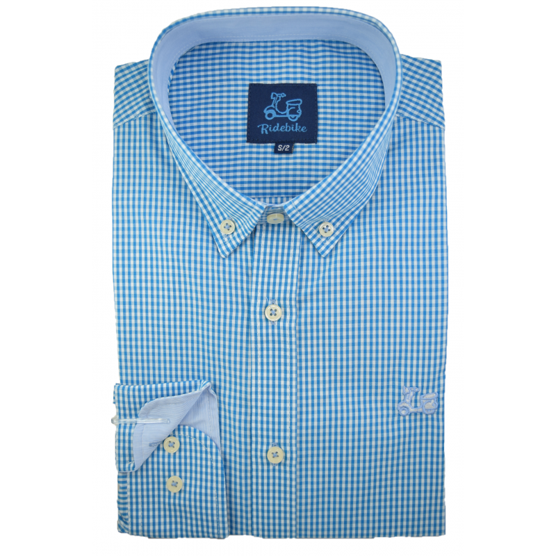 Camisa niño de cuadros Vichy celeste 1 Camisa niño de cuadros Vichy celeste