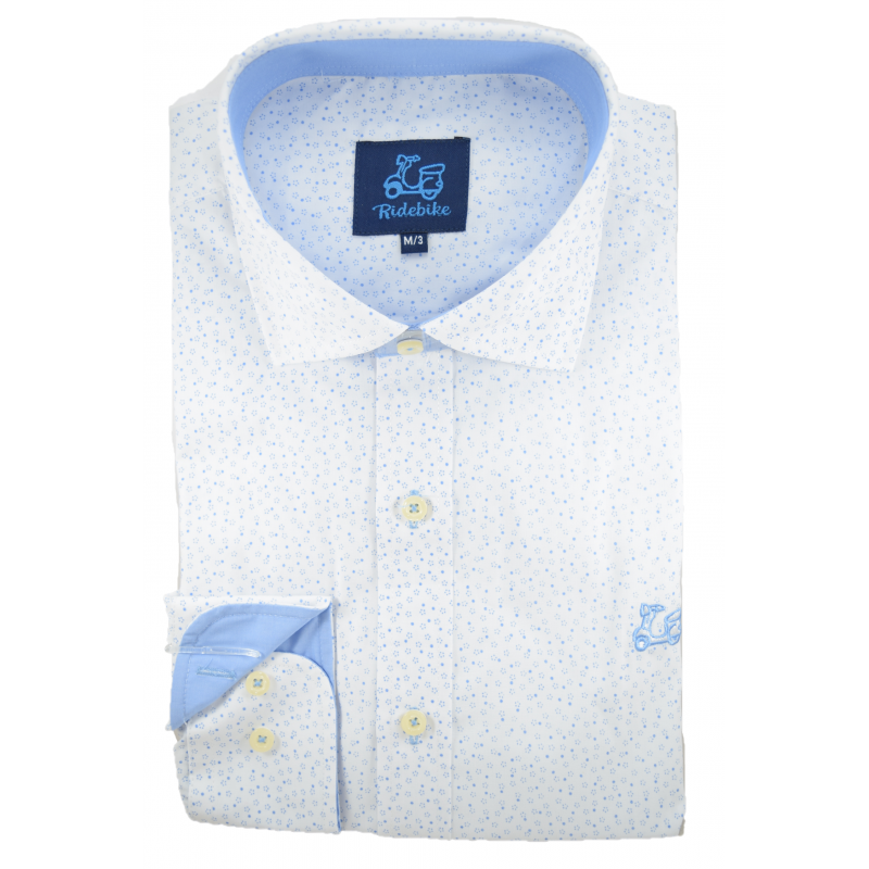 Camisa estampada cuello italiano 1 Camisa estampada cuello italiano