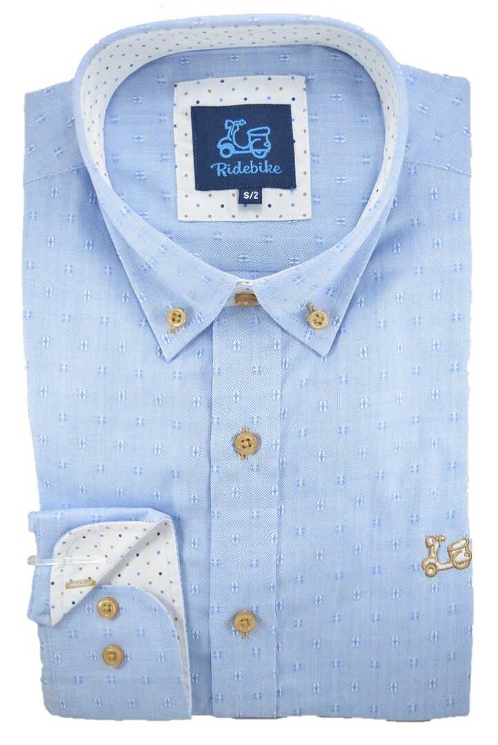 Camisa niño celeste estampada 1 Camisa niño celeste estampada