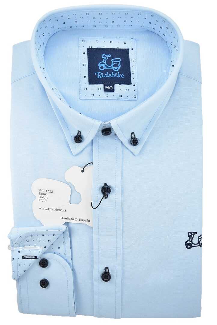 Camisa de niño básica celeste 1 Camisa de niño básica celeste