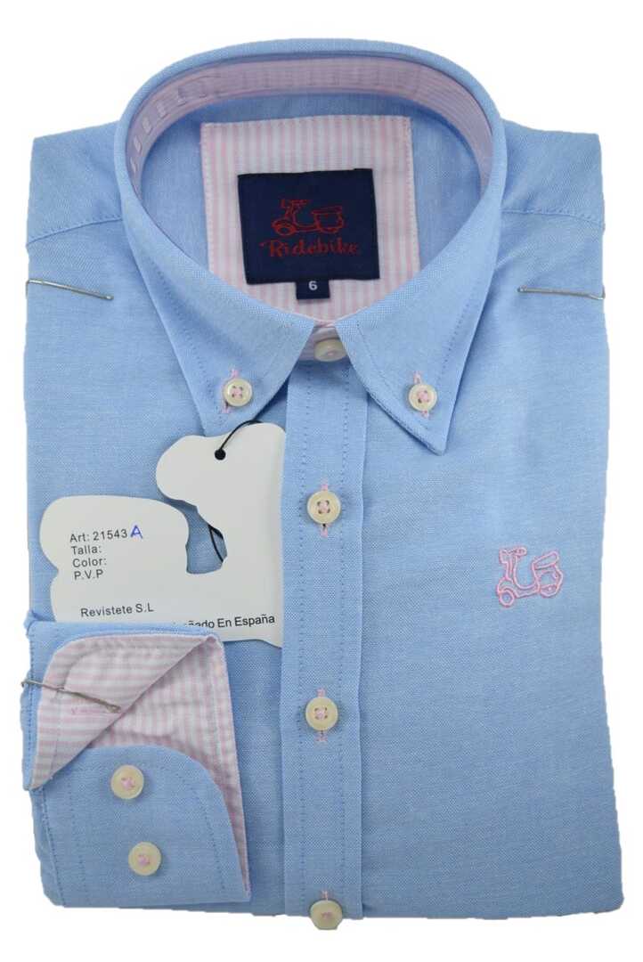Camisa niño Oxford Celeste 1 Camisa niño Oxford Celeste