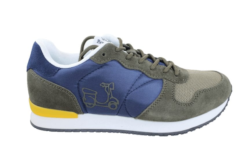Zapatilla Running Piel Verde Militar 1 Zapatilla Running Piel Verde Militar
