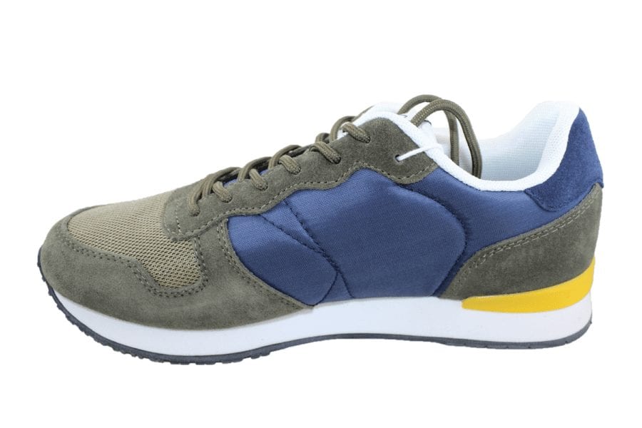 Zapatilla Running Piel Verde Militar 3 Zapatilla Running Piel Verde Militar - Imagen 3
