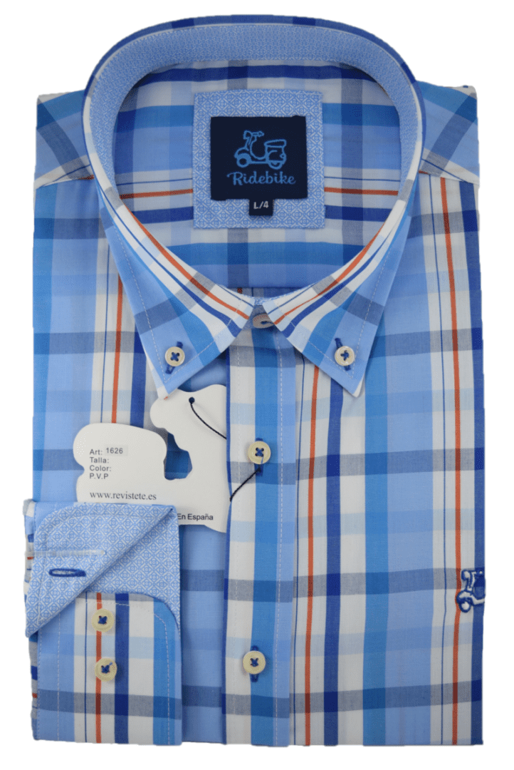 Camisa de cuadros azul 1 Camisa de cuadros azul