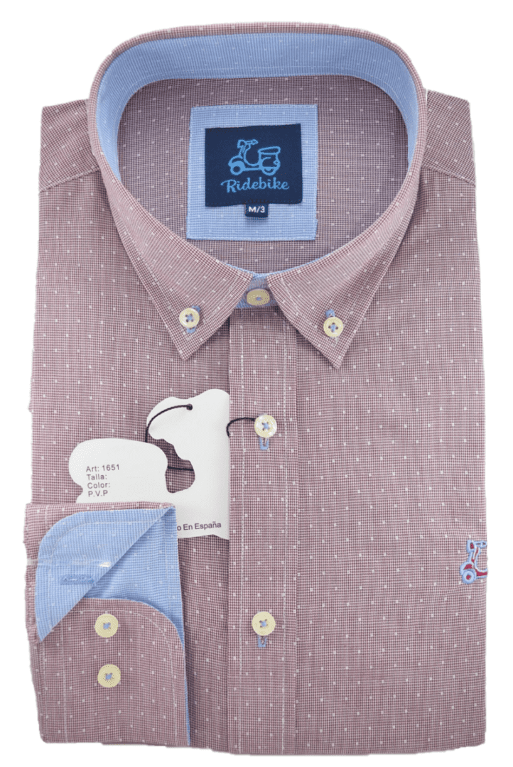 Camisa pata de gallo burdeos 4 Camisa pata de gallo burdeos - Imagen 4