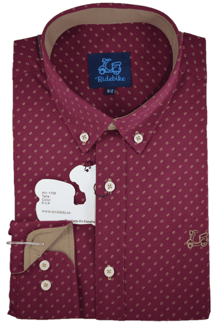 Camisa Estampado Burdeos 3 Camisa Estampado Burdeos - Imagen 3