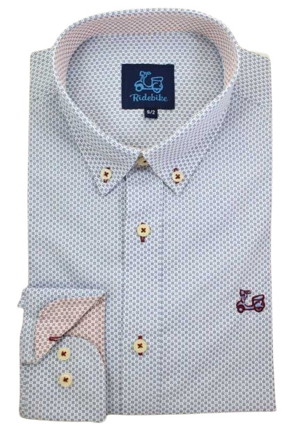 Camisa de estampado celeste 1 Camisa de estampado celeste