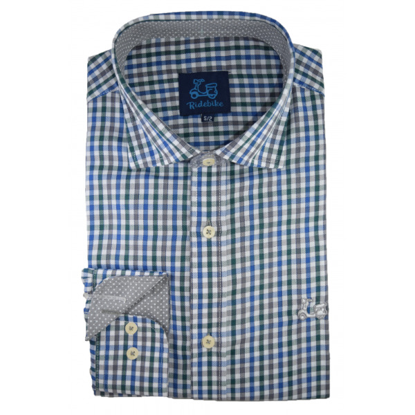 Camisa de cuadros Vichy cuello italiano 2 Camisa de cuadros Vichy cuello italiano - Imagen 2