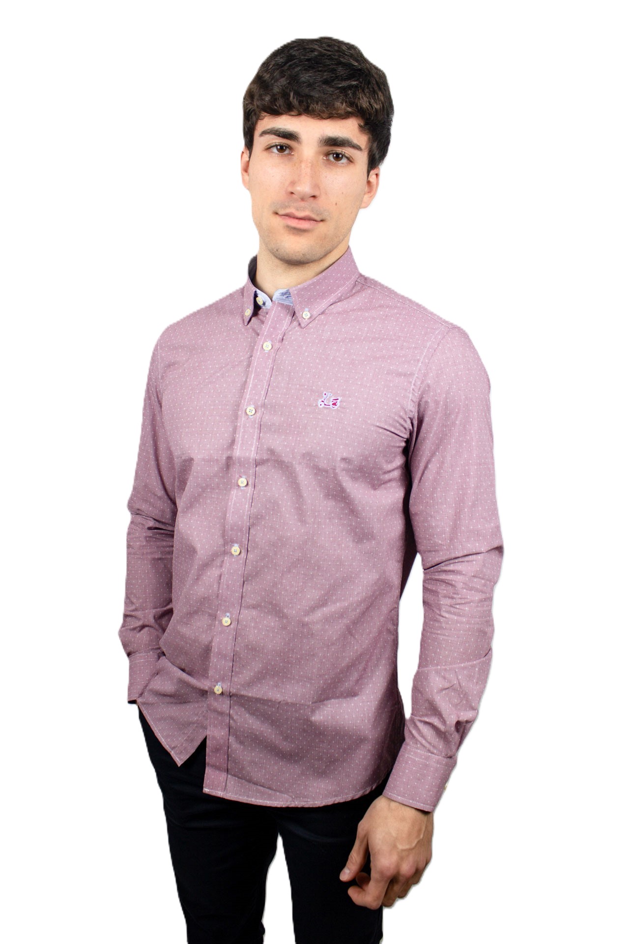 Camisa pata de gallo burdeos 1 Camisa pata de gallo burdeos