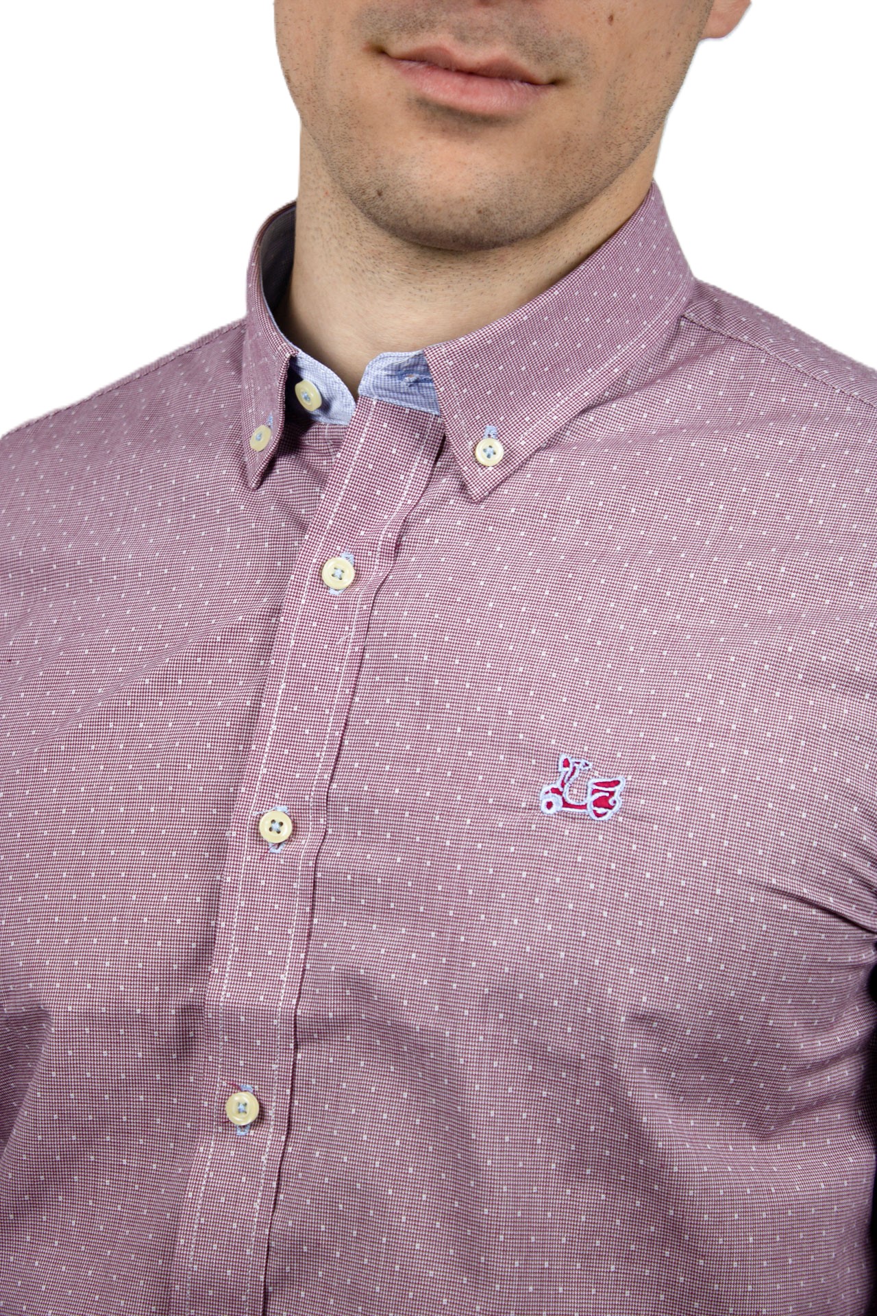Camisa pata de gallo burdeos 3 Camisa pata de gallo burdeos - Imagen 3
