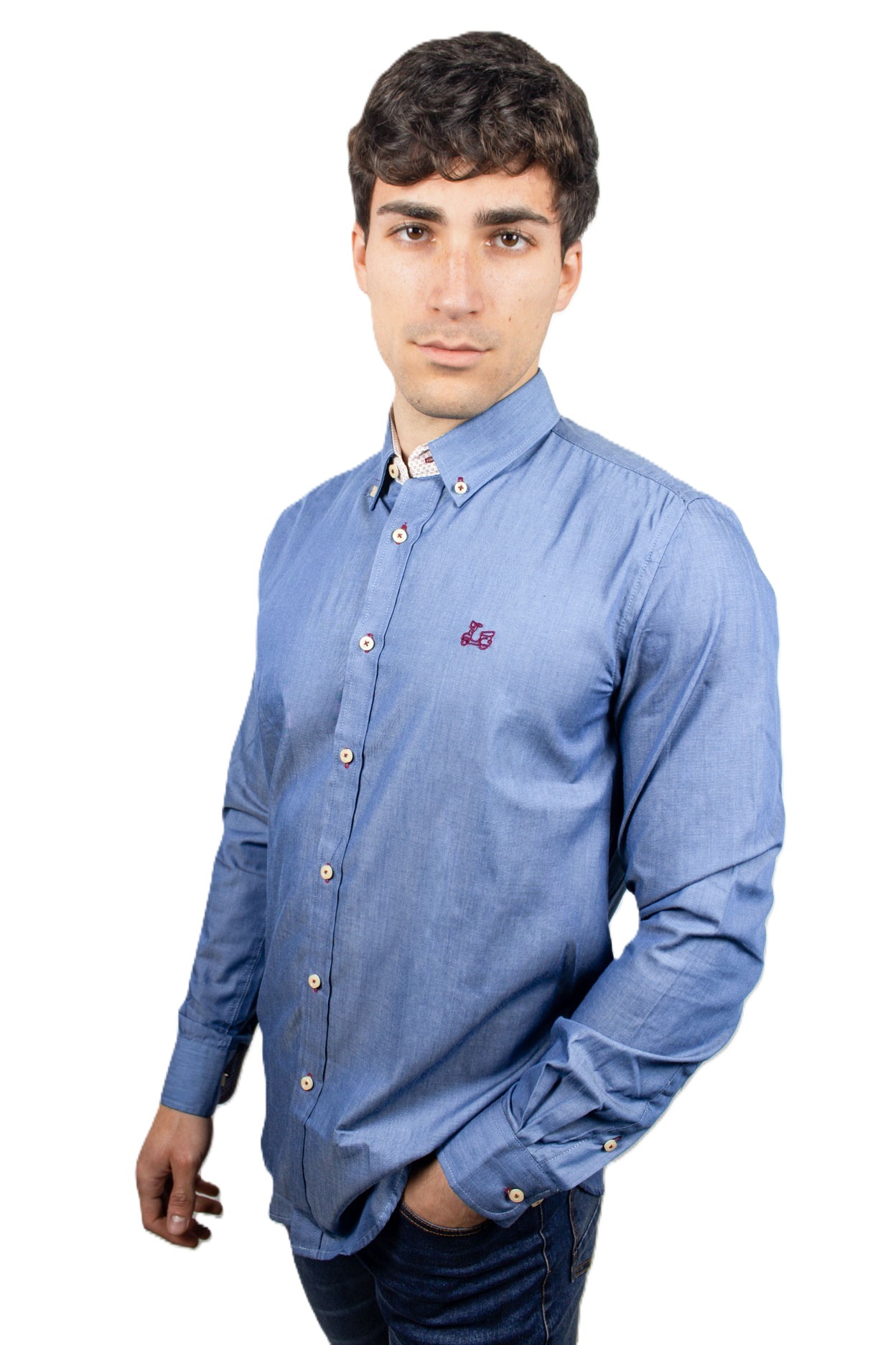 Camisa color denim índigo 1 Camisa color denim índigo