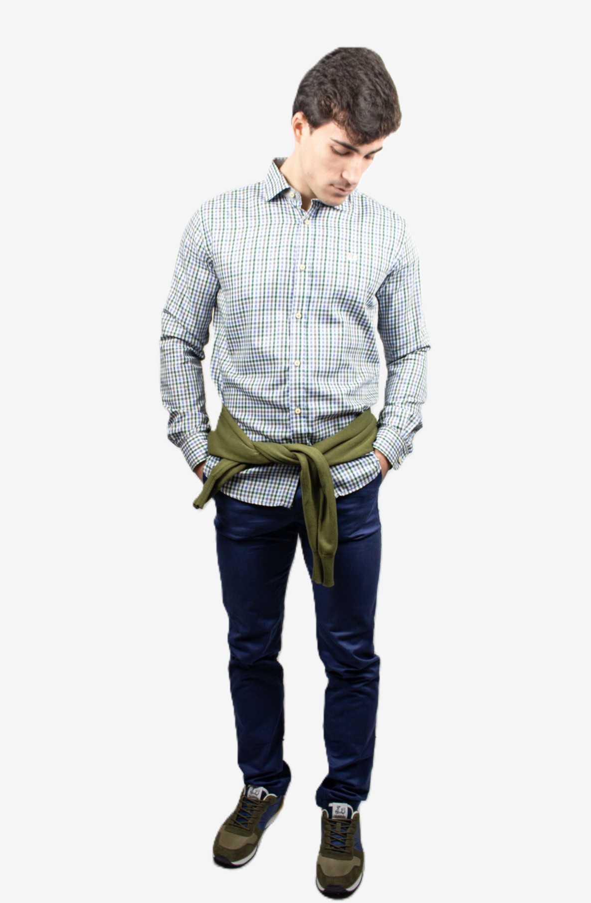 Camisa de cuadros Vichy cuello italiano 4 Camisa de cuadros Vichy cuello italiano - Imagen 4