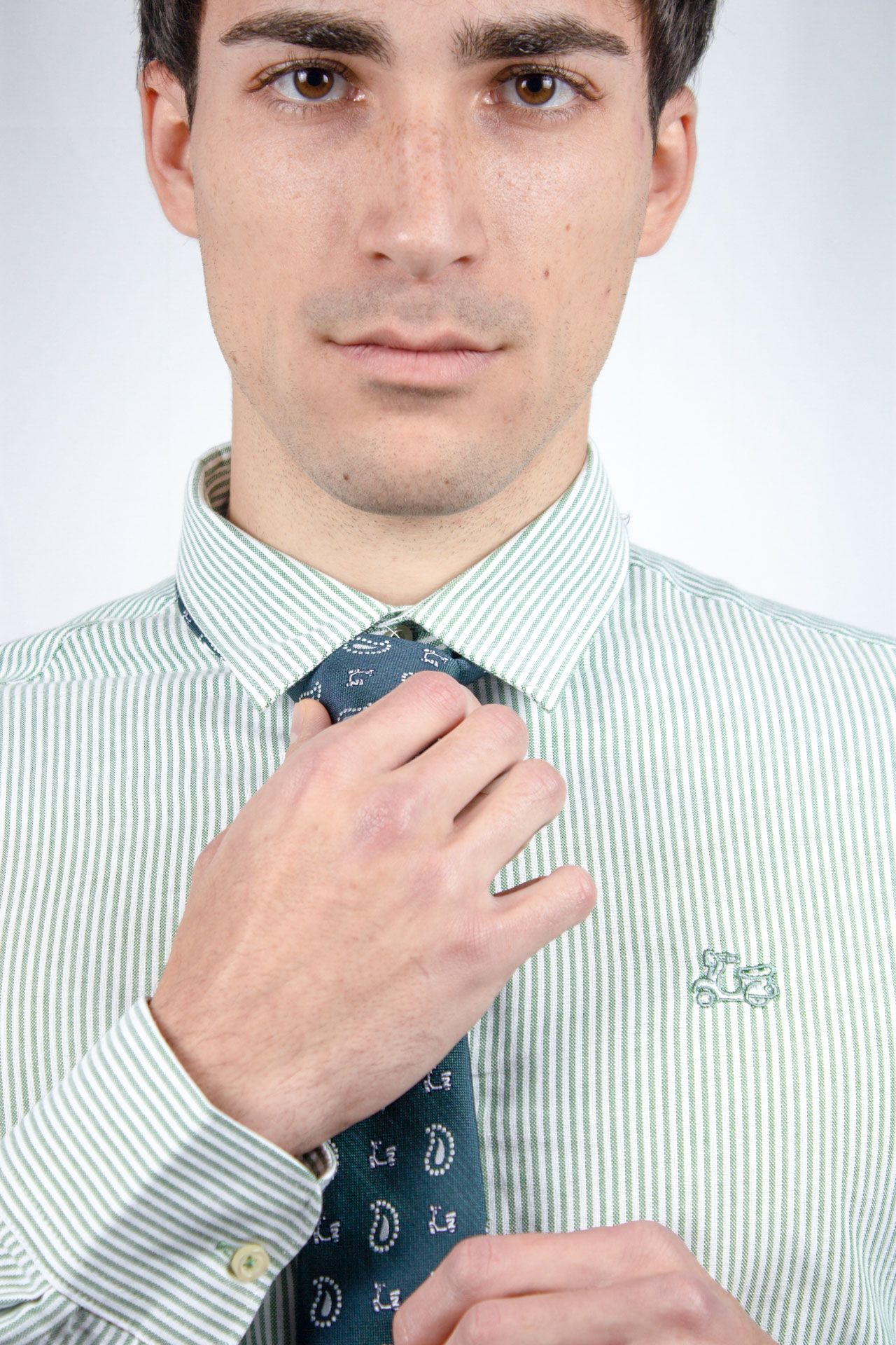 Camisa Oxford rayas verdes 2 Camisa Oxford rayas verdes - Imagen 2